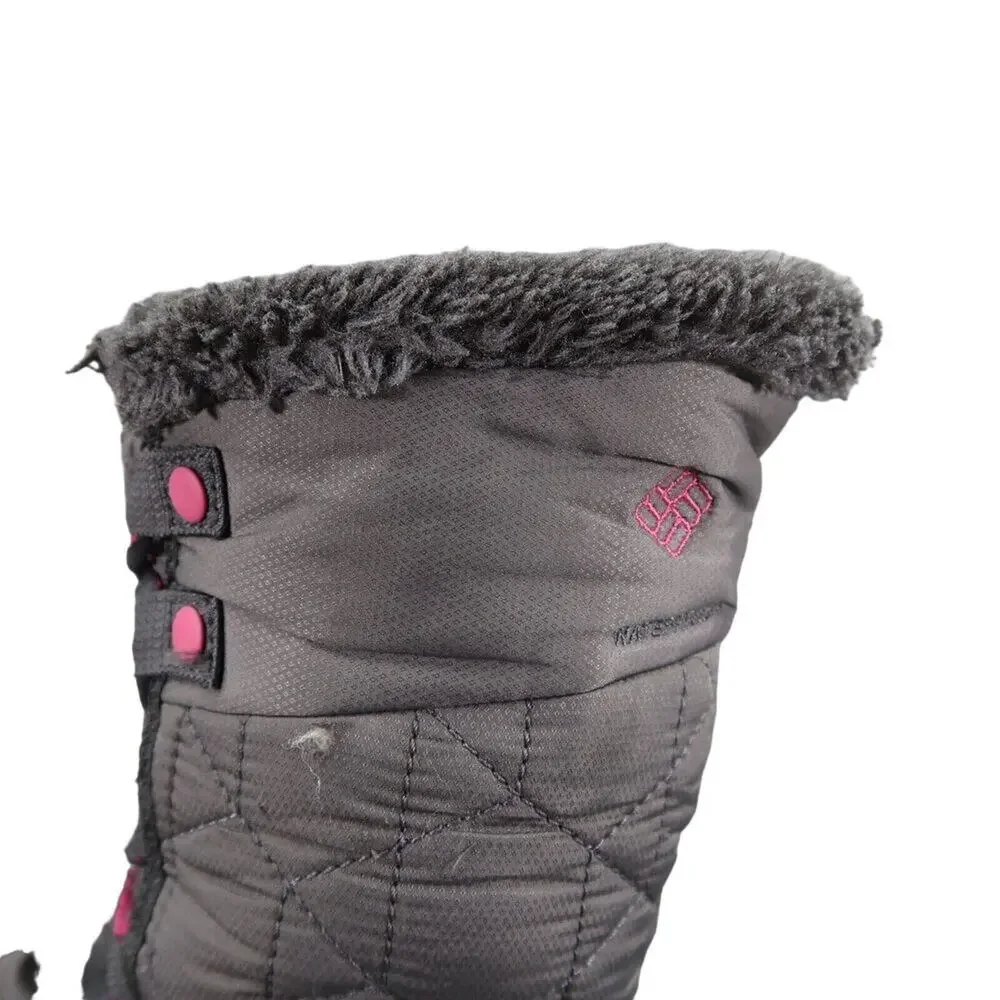 Columbia Shoes Youth 5 Boots Winter Snow Minx Waterproof Lace Up Insulated Grey